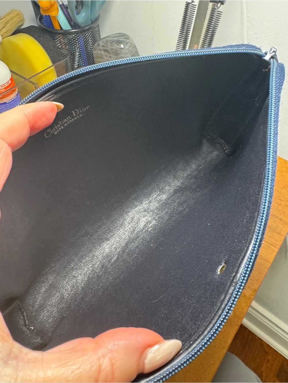 Christian Dior Navy Trotter Clutch - Picture 10 of 10